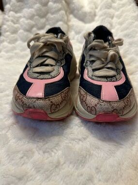 Source Unknown Pink and Blue Kids Logo-Accent Sneakers